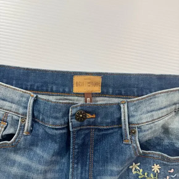 Driftwood Kelly Blueberry Blossom Jeans Women's 29 Floral Cottagecore Boho - Picture 11 of 16